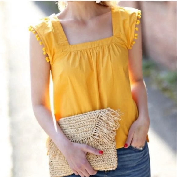 J. Crew Tops - J CREW POM POM BLOUSE
